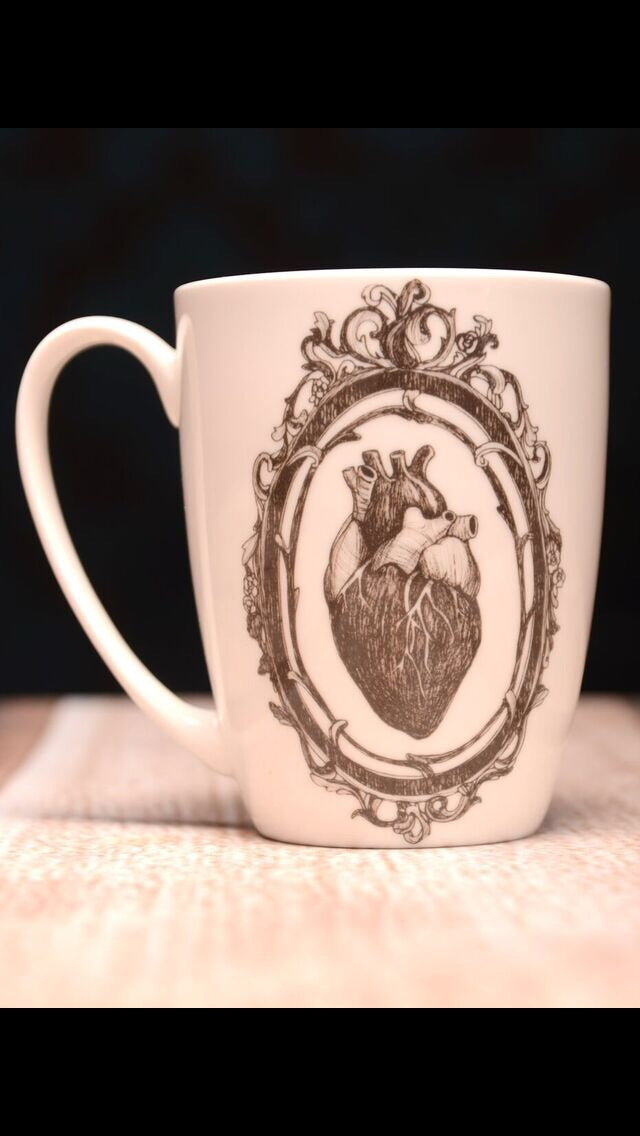 Anatomical Heart Bone China/Stoneware Mug