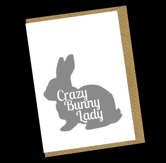 Crazy Bunny Lady Greetings Card