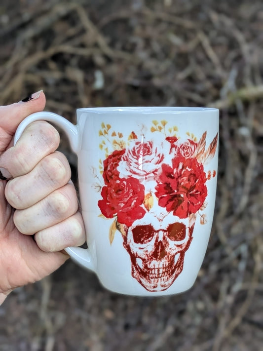 Floral Skull Bone China/Stoneware Mug