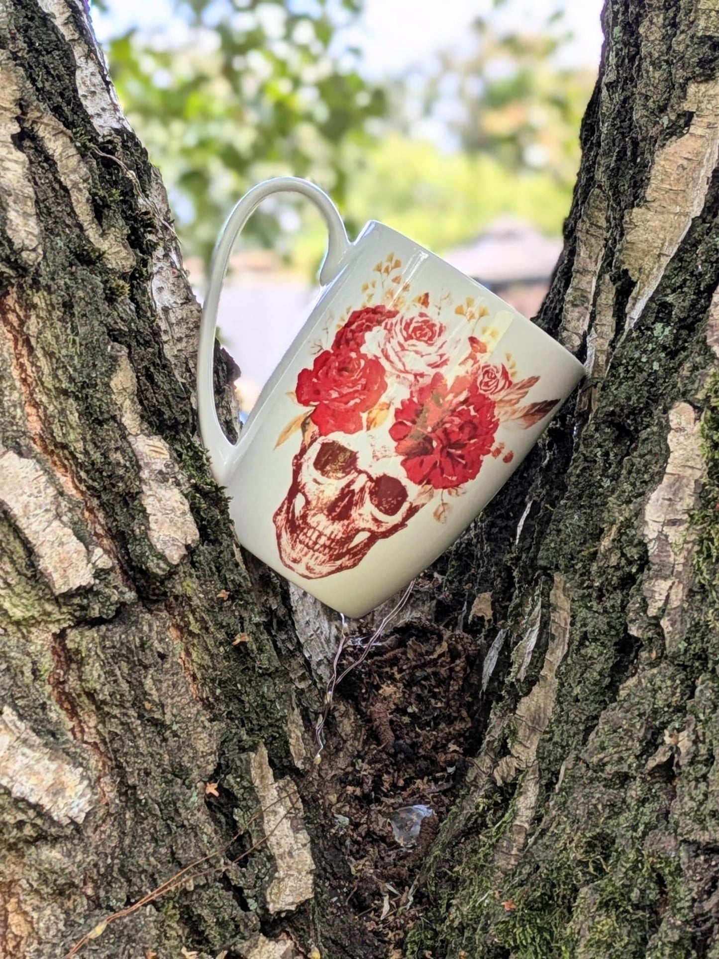 Floral Skull Bone China/Stoneware Mug