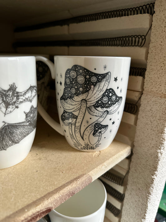 Midnight Mushroom Bone China/Stoneware Mug
