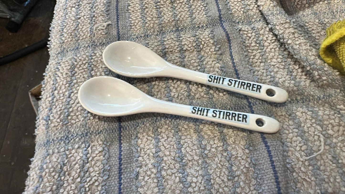 Shit Stirrer Ceramic Spoon