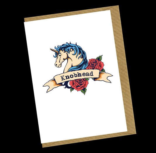 Knobhead Unicorn Greetings Card