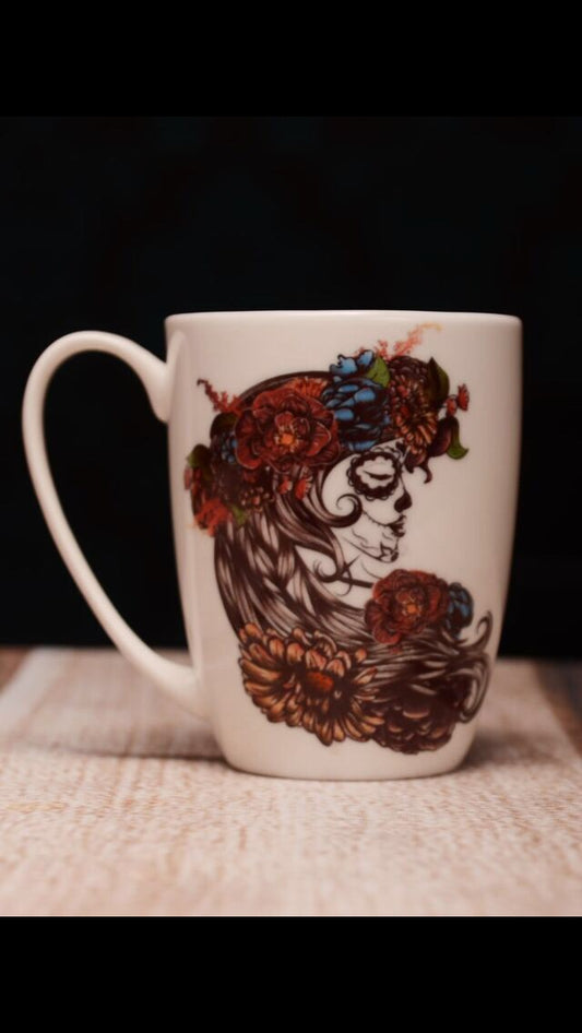 Lady Day of the Dead Bone China/Stoneware Mug