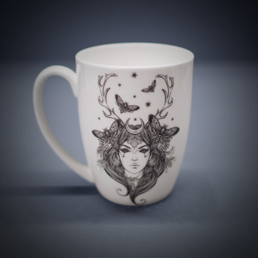 Moth Lady Bone China/Stoneware Mug