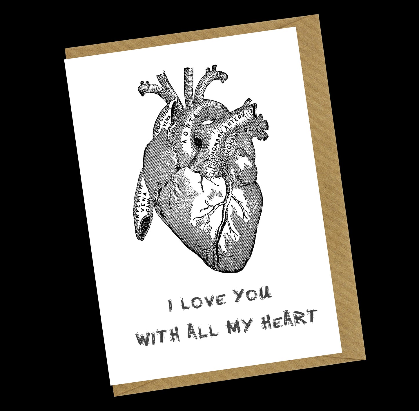 I Love You With All My Heart Greetings Card