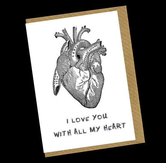 I Love You With All My Heart Greetings Card