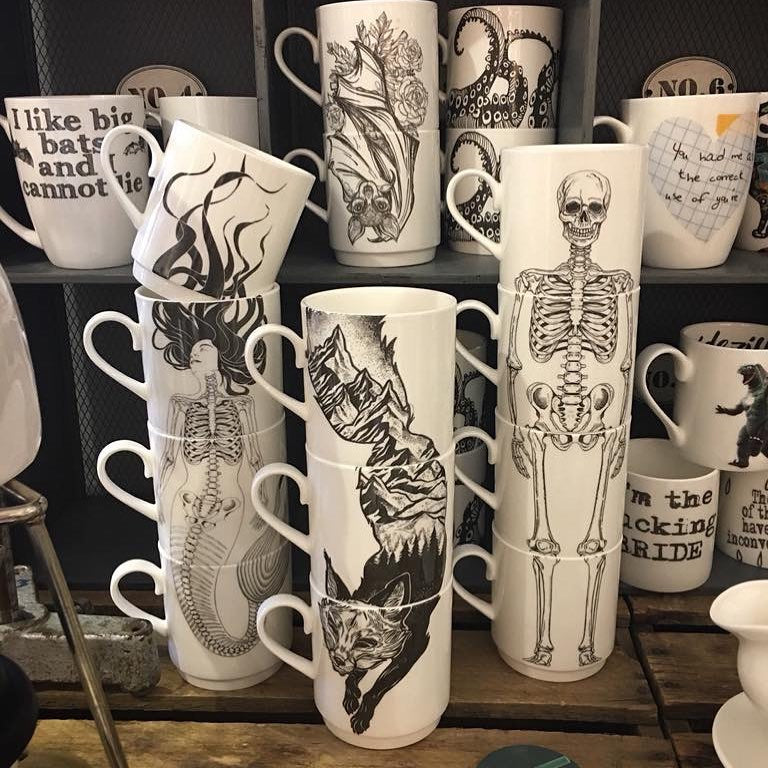 Midnight Fox Stacking Mug Set