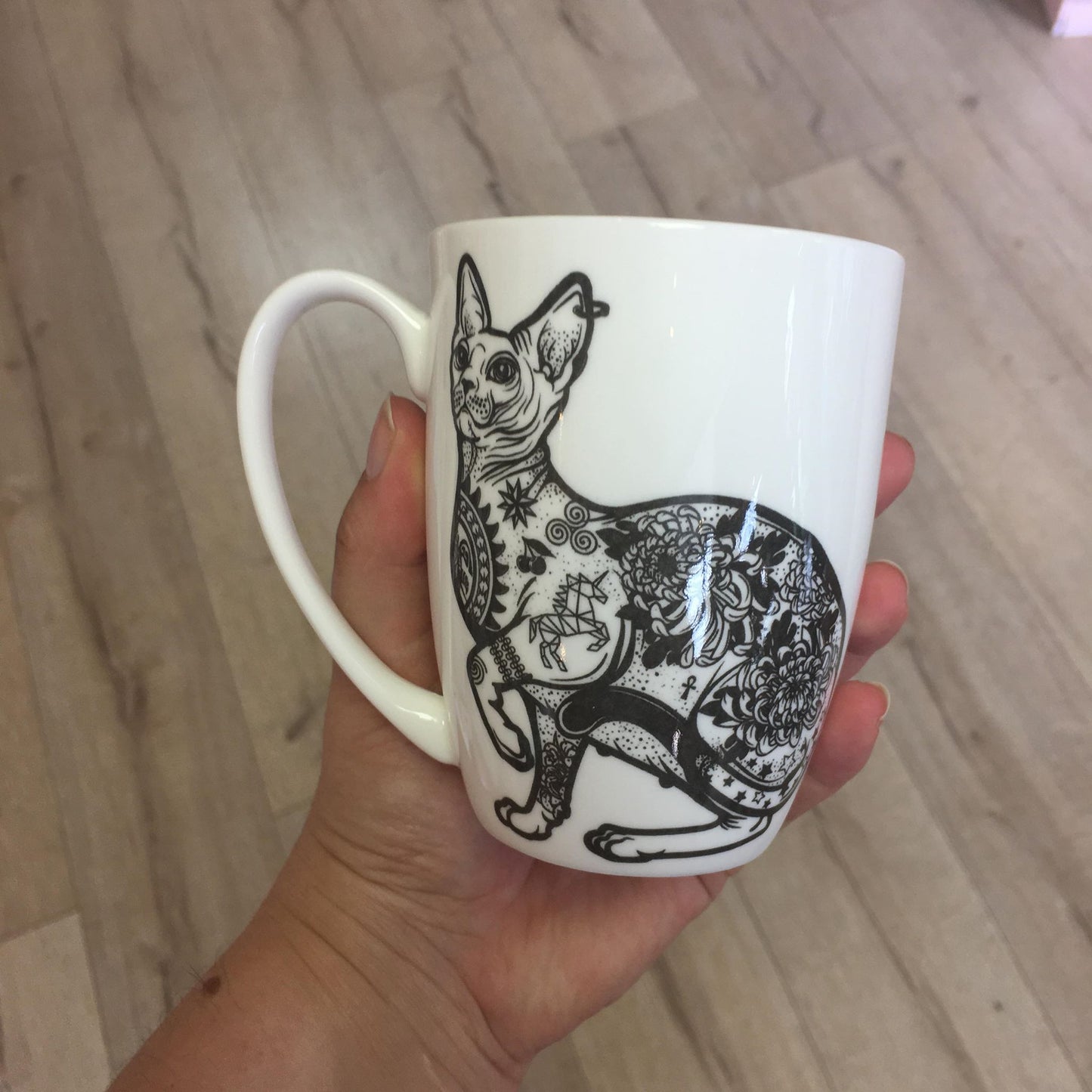 Tattoo Cat Bone China/Stoneware Mug