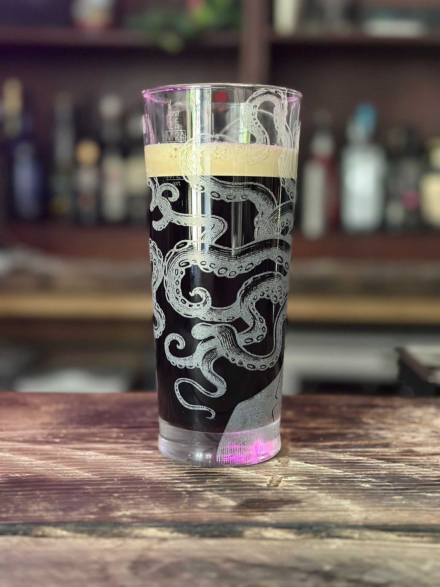 Kraken King Laser Engraved Pint Glass