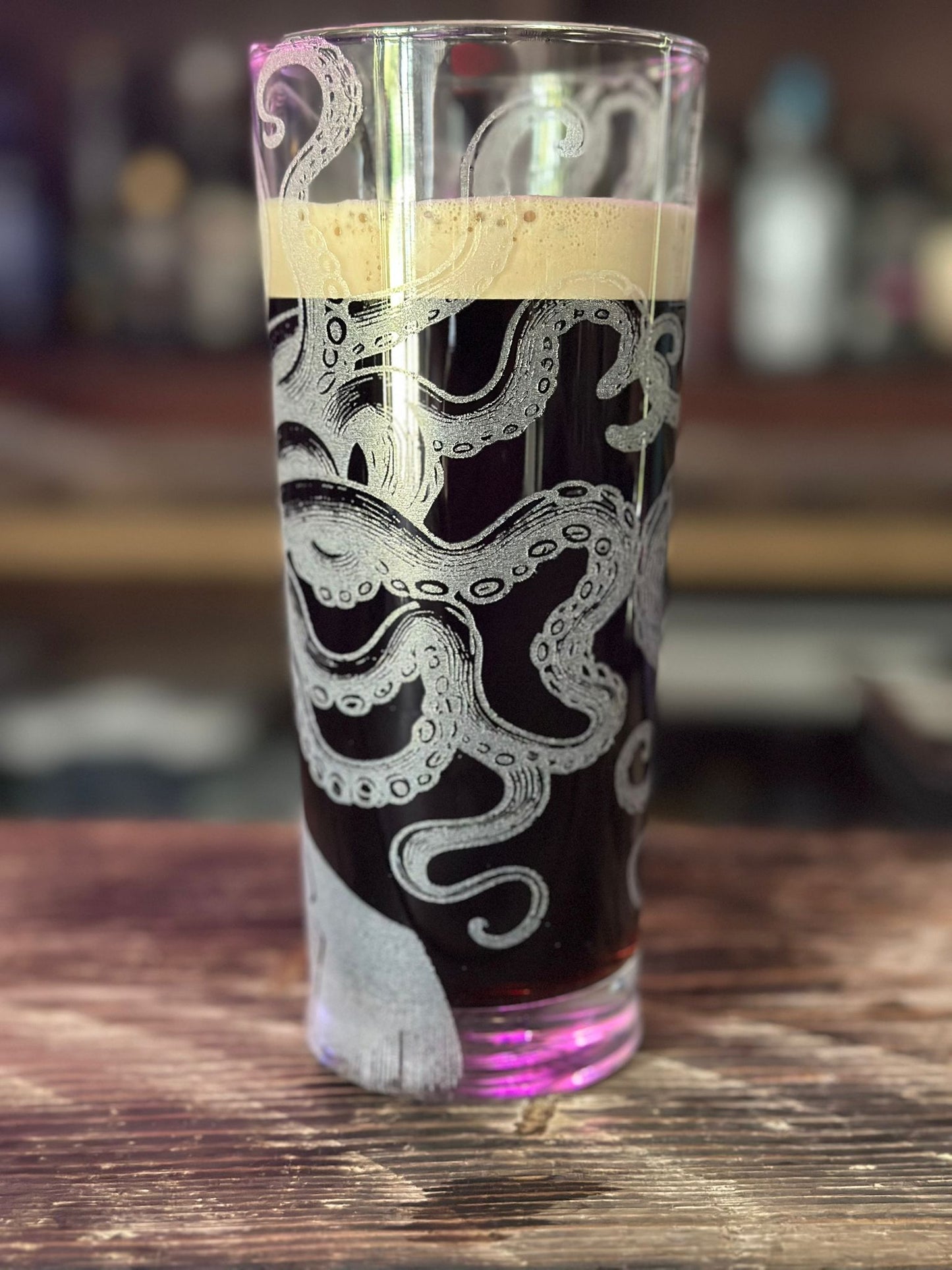 Kraken King Laser Engraved Pint Glass