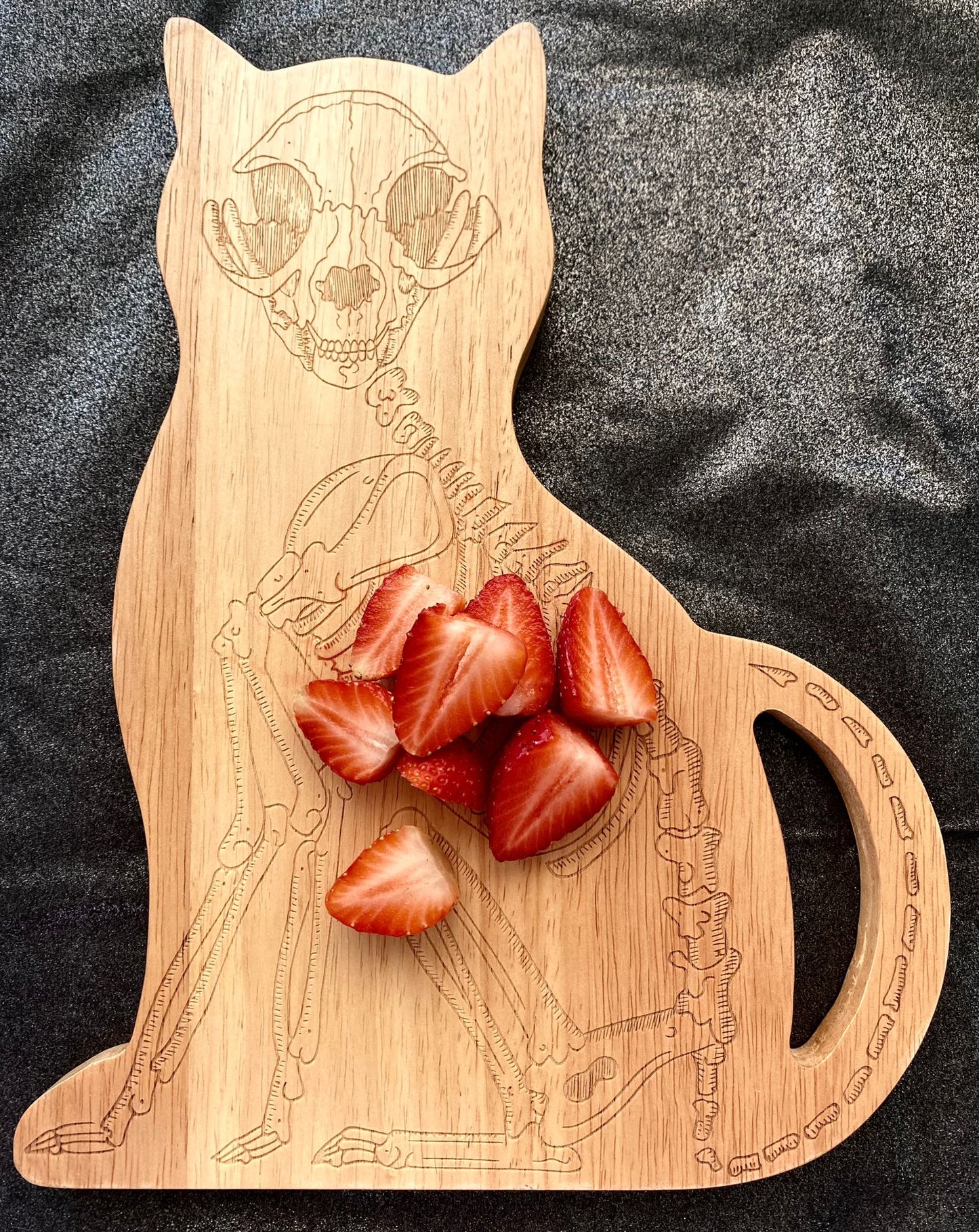 Laser Engraved Wooden Cat Chopping Board