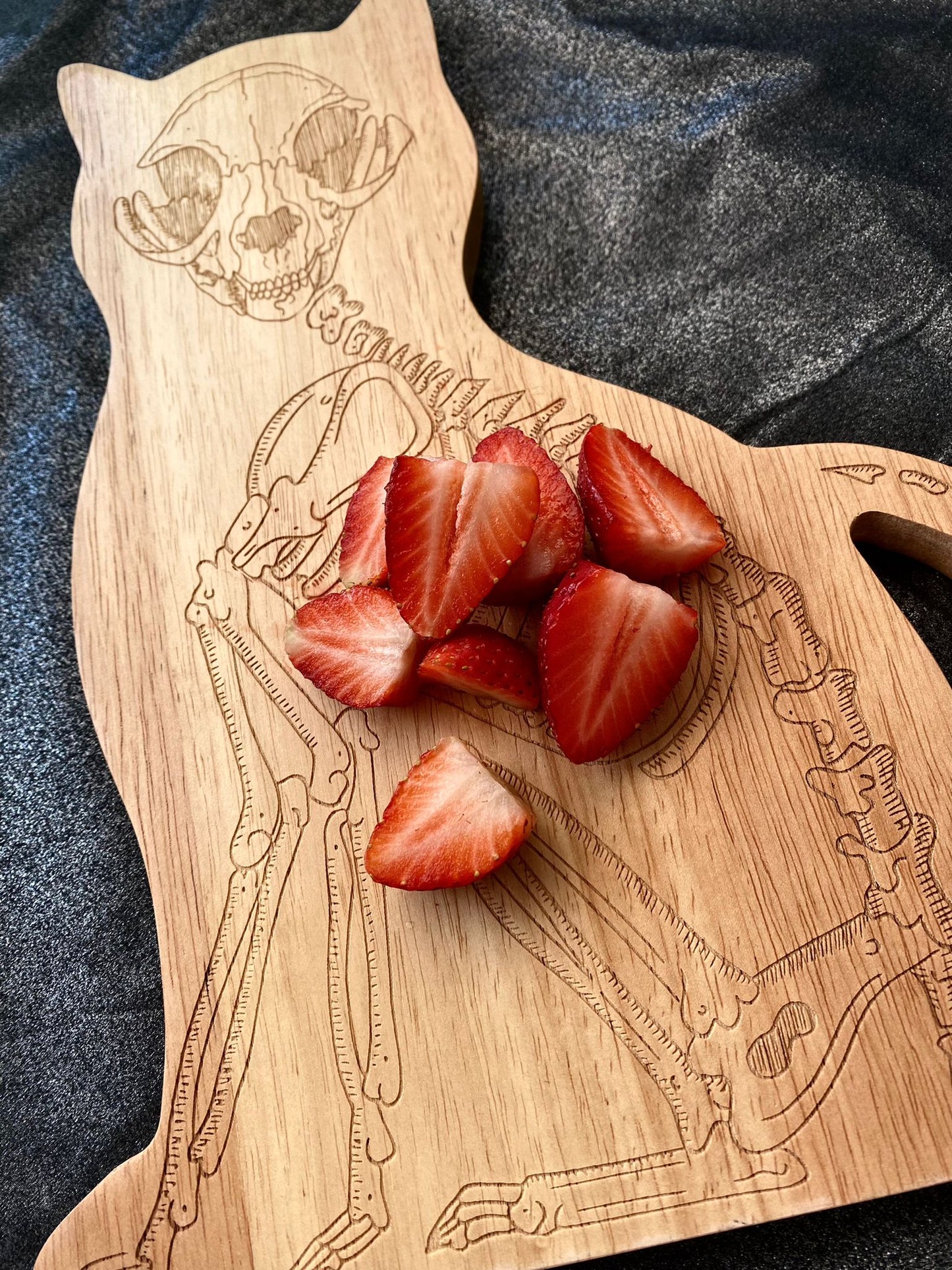 Laser Engraved Wooden Cat Chopping Board