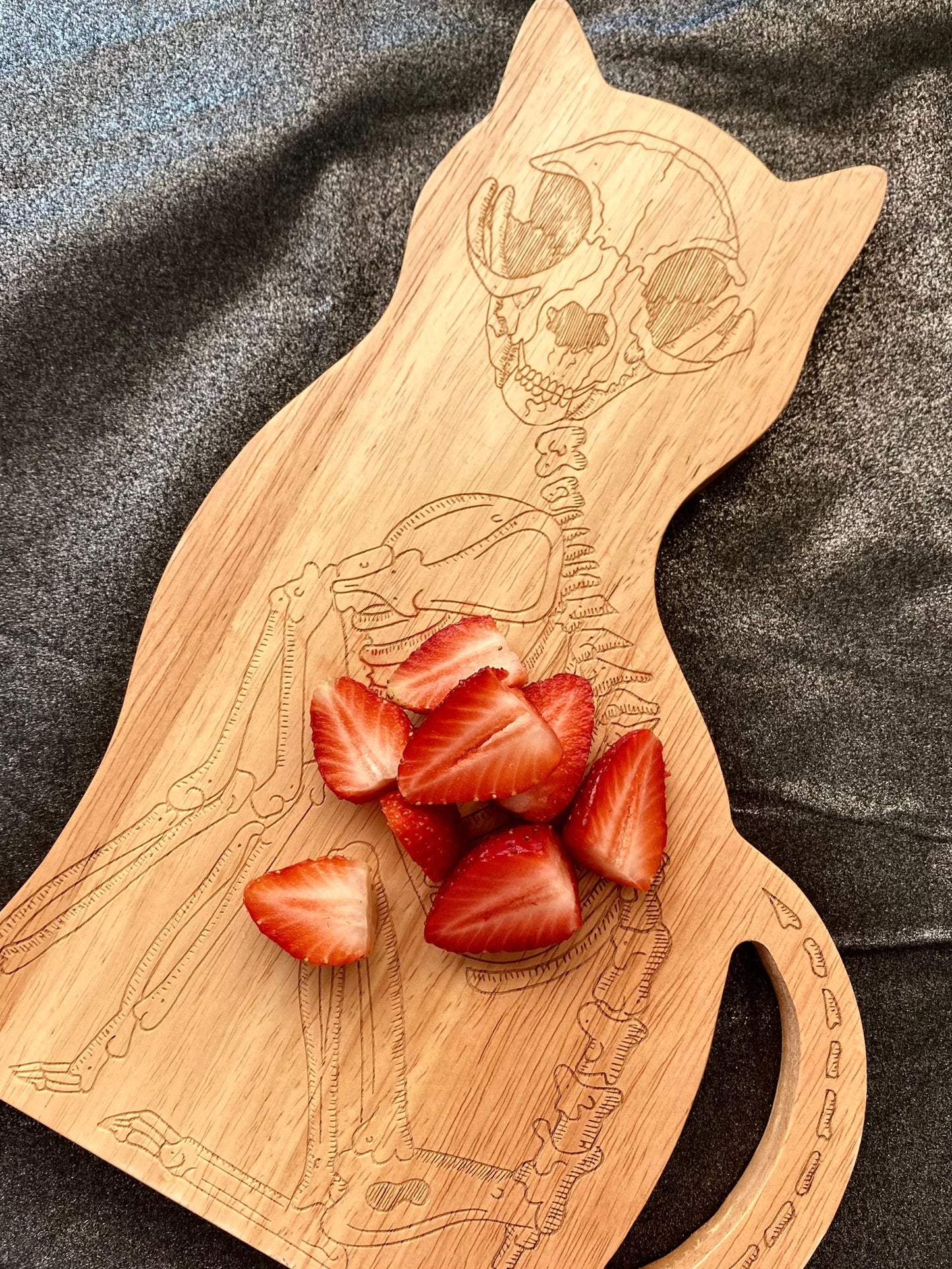 Laser Engraved Wooden Cat Chopping Board