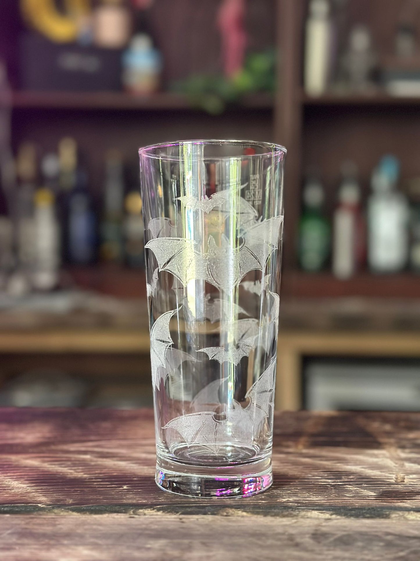 Bats Laser Engraved Pint Glass