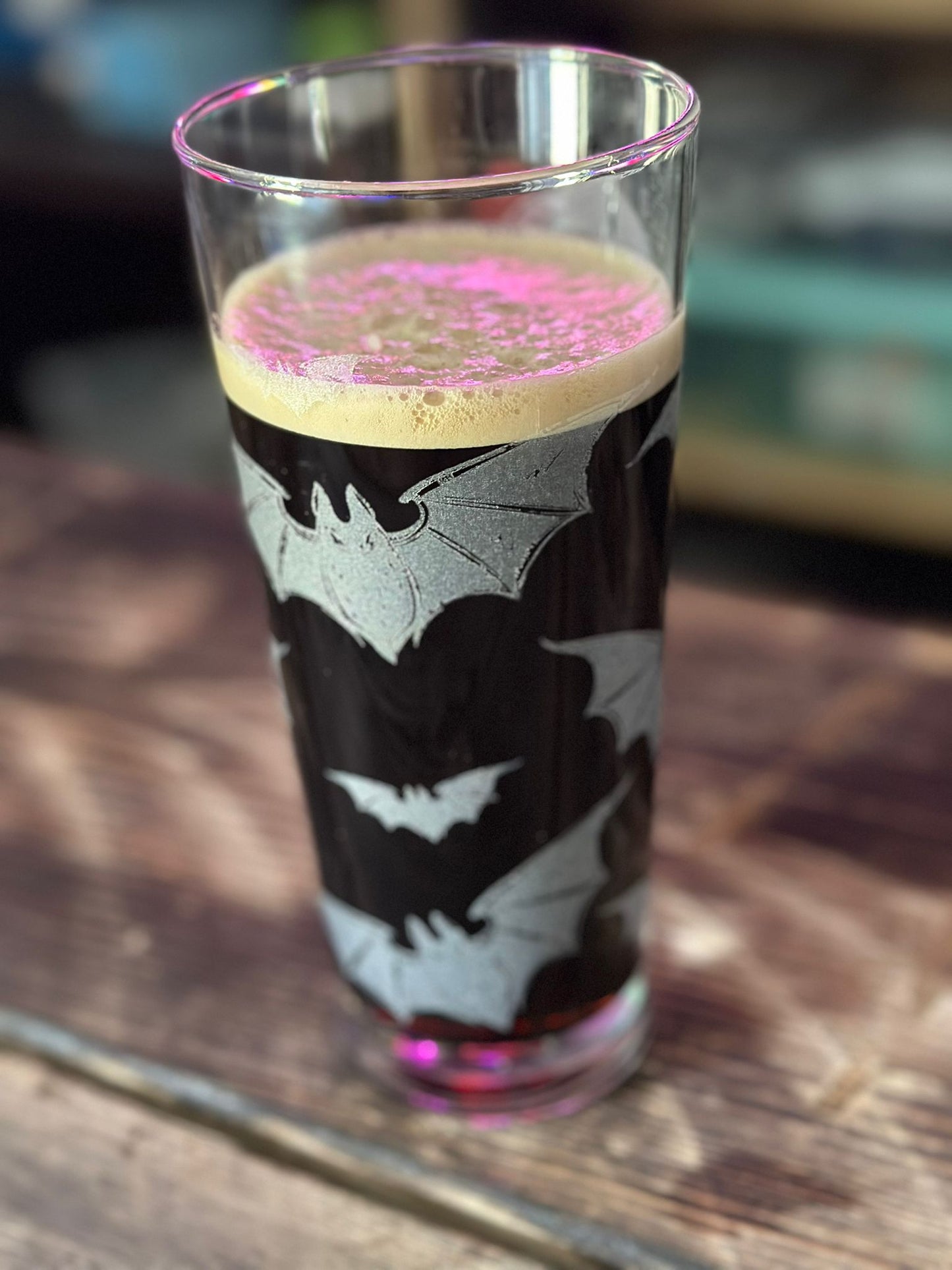 Bats Laser Engraved Pint Glass