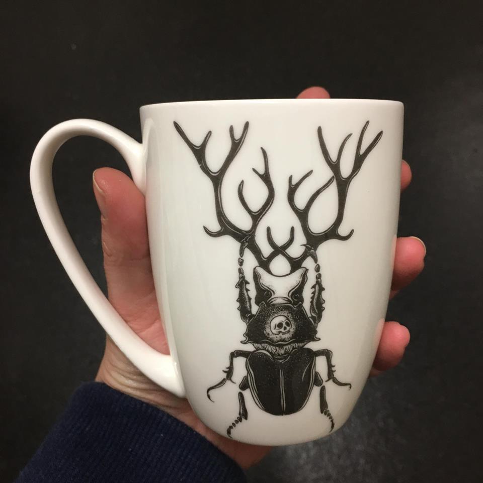 Beetle Skull Bone China/Stoneware Mug