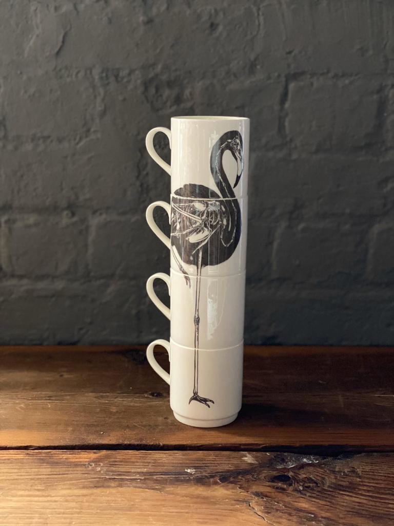 Anatomical Flamingo Stacking Mug Set