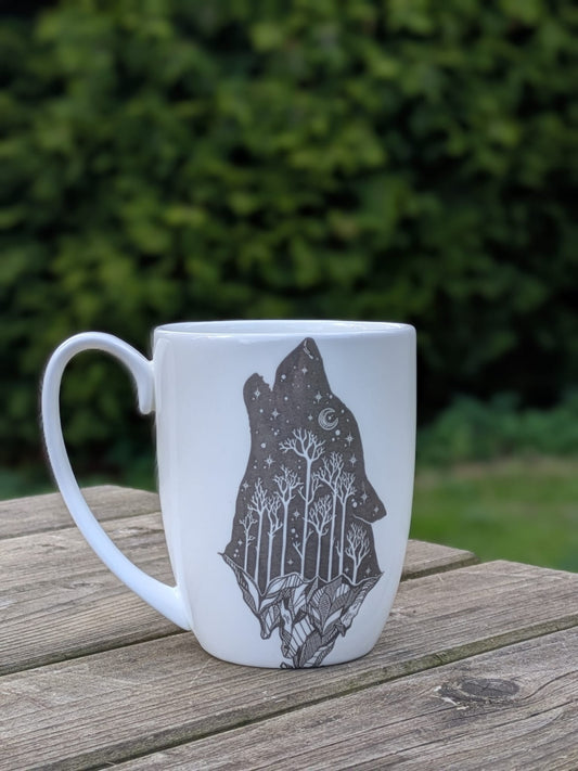Howling Wolf Bone China/Stoneware Mug
