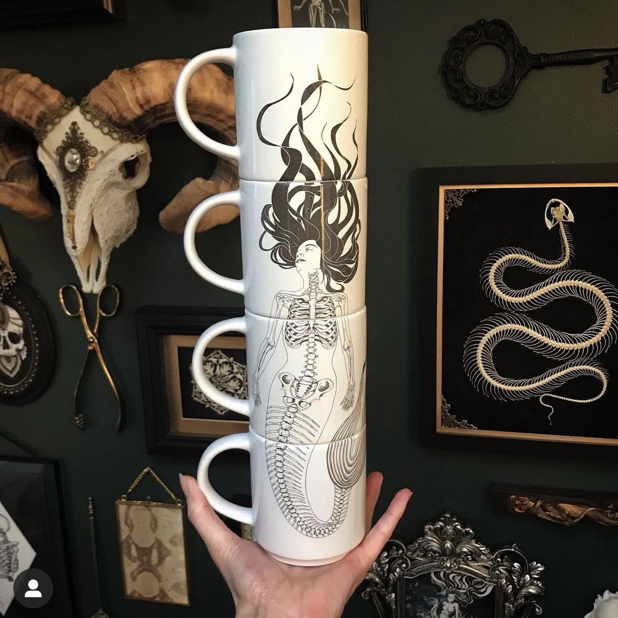 Mermaid Stacking Mug Set