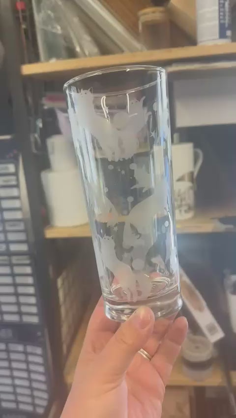 Galaxy Cats Laser Engraved Pint Glass
