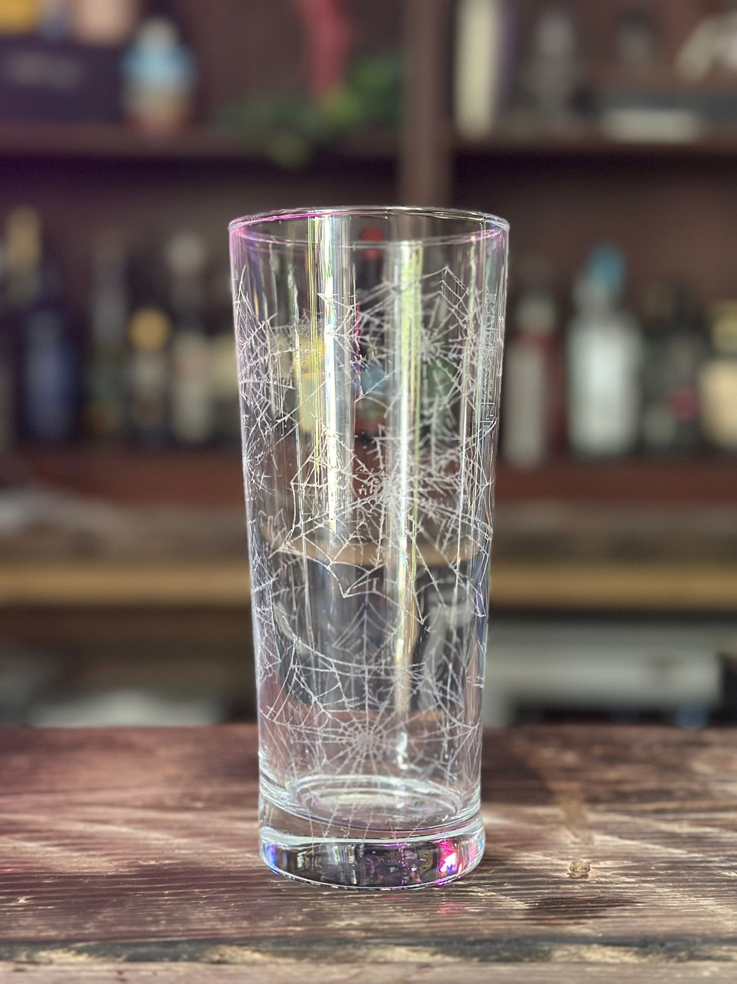 Spiderwebs Laser Engraved Pint Glass